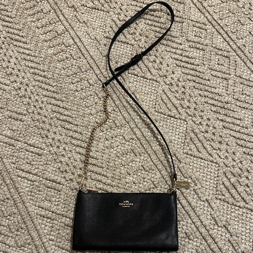 Coach Black Crossbody Bag with Gold Chain